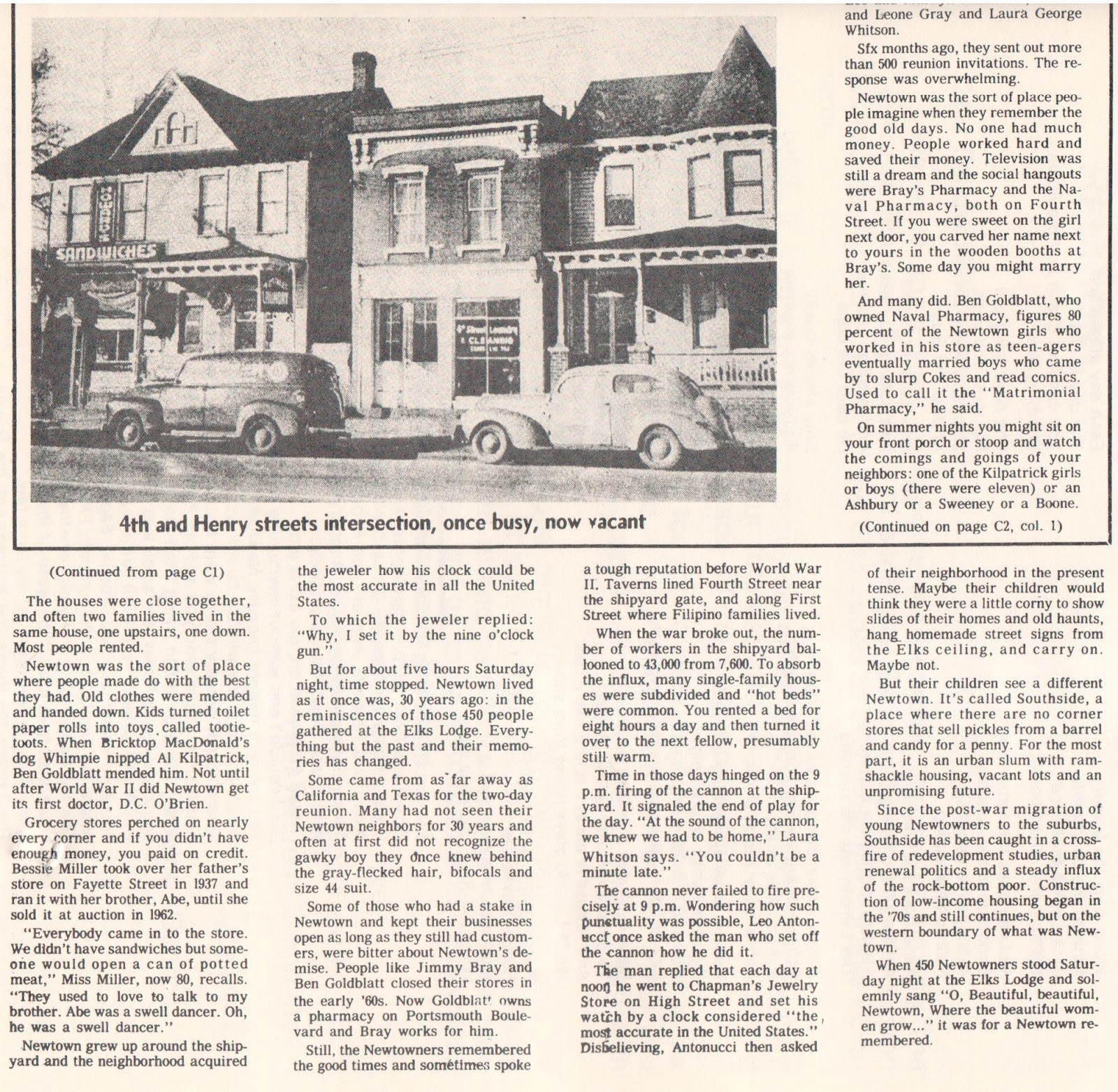 Jollett Etc. 52 Ancestors REUNION Newtown Neighborhood