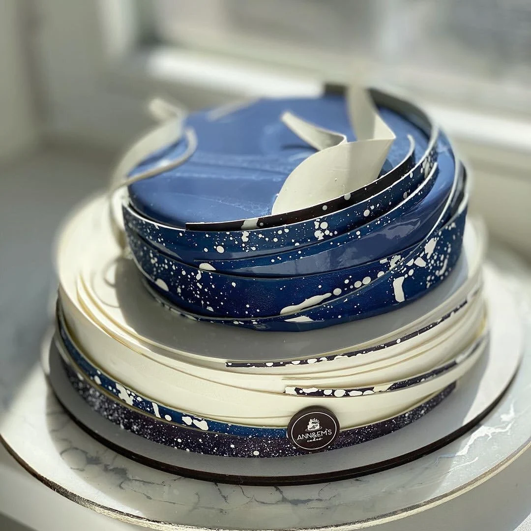 Navy blue cake