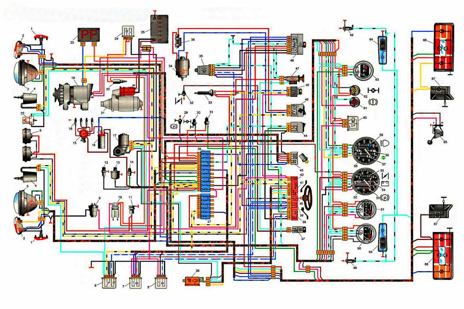Электрическая схема ВАЗ 2121 Нива