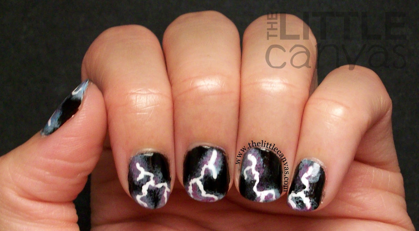 2. Nail Art with Cloud and Lightning Design - wide 3