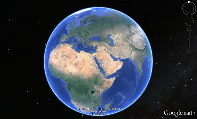 Wo die gewaltige Masse aus der Erde austrat und den heutigen Erdmond bildete. (Bildausschnitt aus Google Earth)