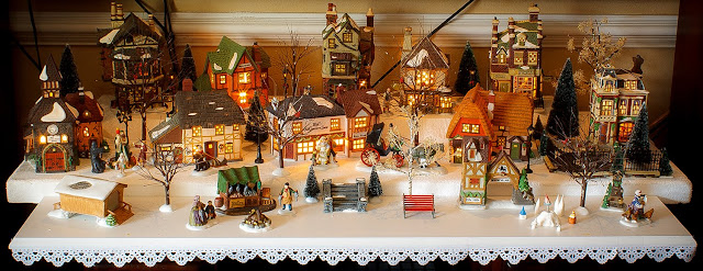 Dept. 56 Dickens Christmas Village set up 2016 via foobella.blogspot.com