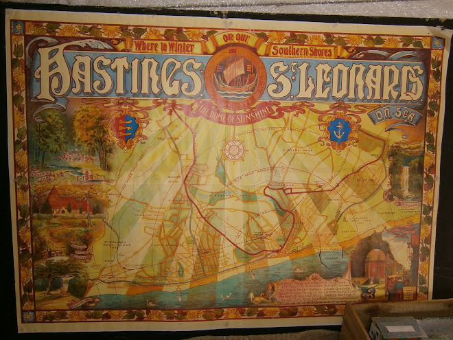 Hastings Tramway poster from the 20s, beautiful illustration