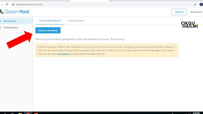Create Broadcast Anda dengan StreamYard
