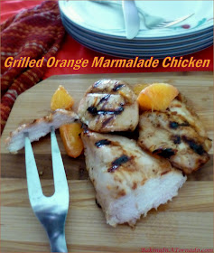 Grilled Orange Marmalade Chicken is a quick family staple for a busy night. A simple marinade you can make in advance flavors the chicken, then grill and serve. | Recipe developed by www.BakingInATornado.com | #recipe #dinner