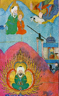 İbrahim'in İsmail'i kurban sunması ve Nemrut tarafından ateşe atılması ile ilgili Osmanlı minyatürü, Türk ve İslâm Eserleri Müzesi, İstanbul, 1583