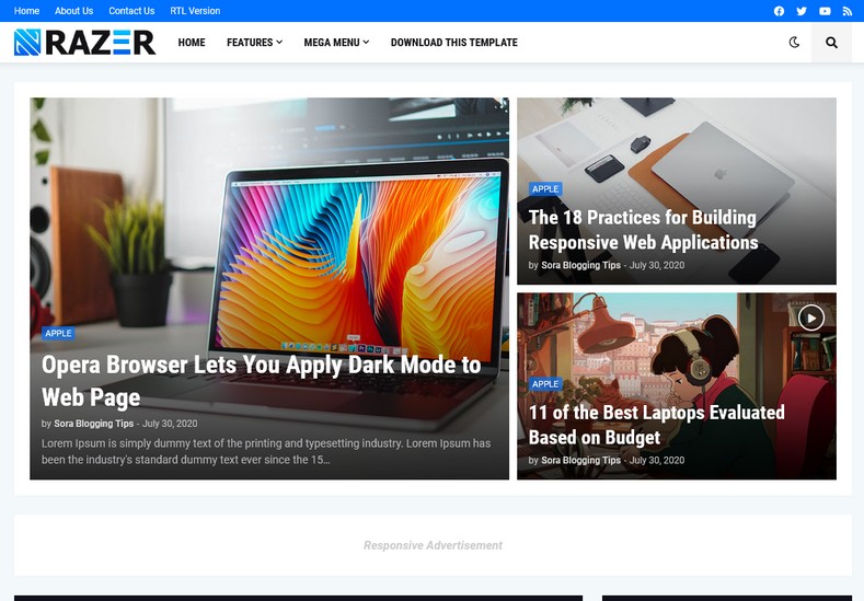 Razer Magazine Blogger Template