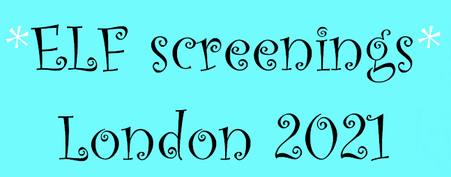 Elf screening, London 2021 (written in the same font - Curlz MT - used by the film Elf!)