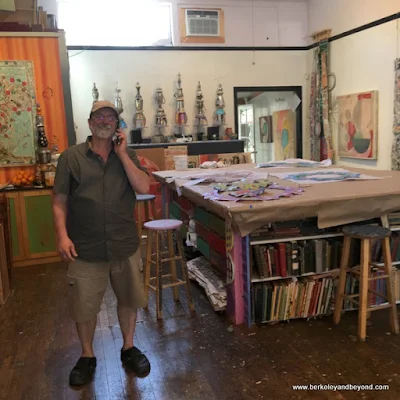 artist Douglas DeVivo in his Blue Door Gallery Studios in Guerneville, California