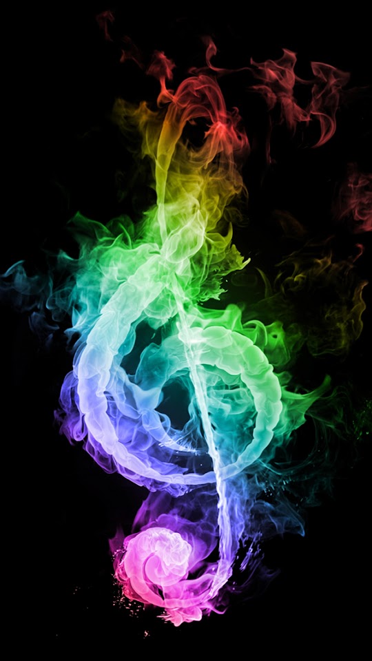   Colorful Musical Note of Smoke   Galaxy Note HD Wallpaper