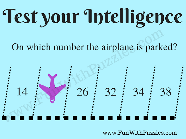 Can you find on which number the Plane is parked? 14 ? 26 32 34 38
