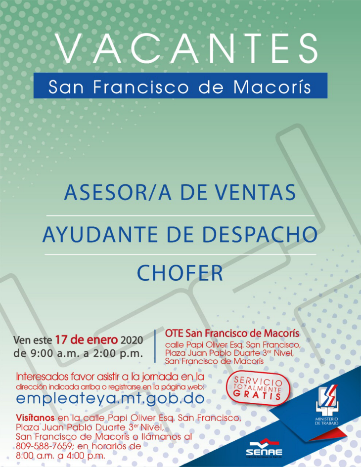 Jornada de Empleo en San Francisco de Macorís Jornada de Empleo en San Francisco de Macorís