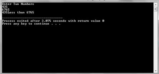 To find Number is smaller, greater or equal to second number using if ...