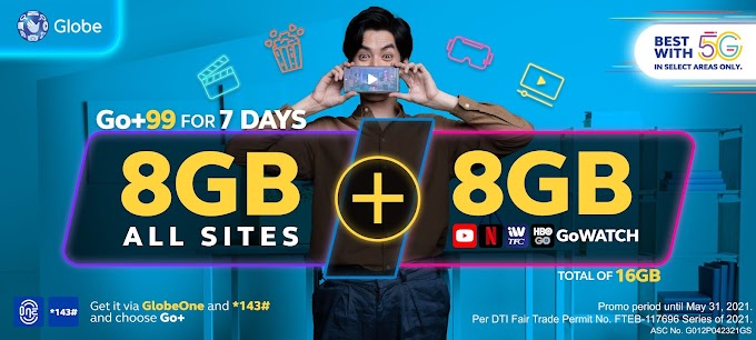 Globe’s New Prepaid Promos- Go+99 for 7days! 8GB al sites + 8GB for GOWatch! 