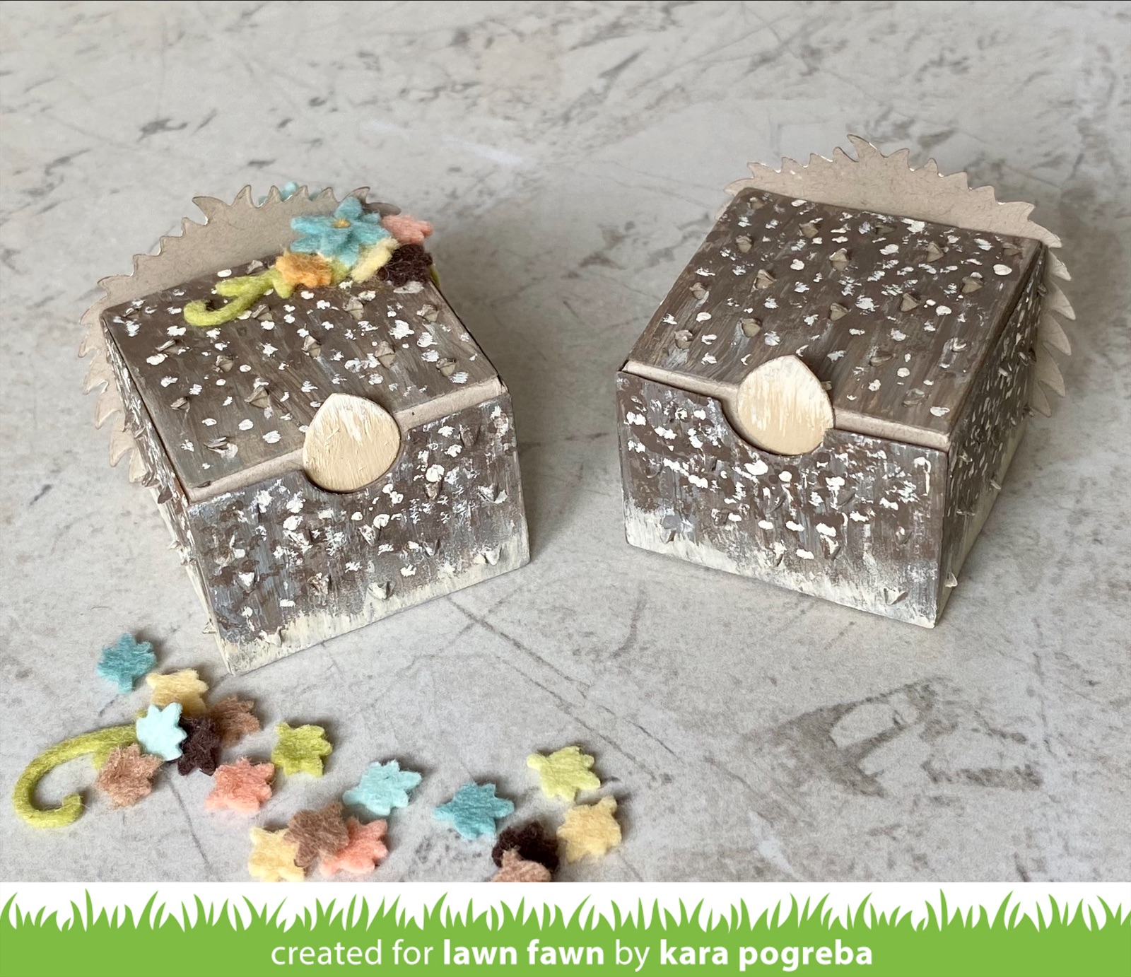 Kara Lynne's Card Designs Lawn Fawn Tiny Gift Box Hedgehogs