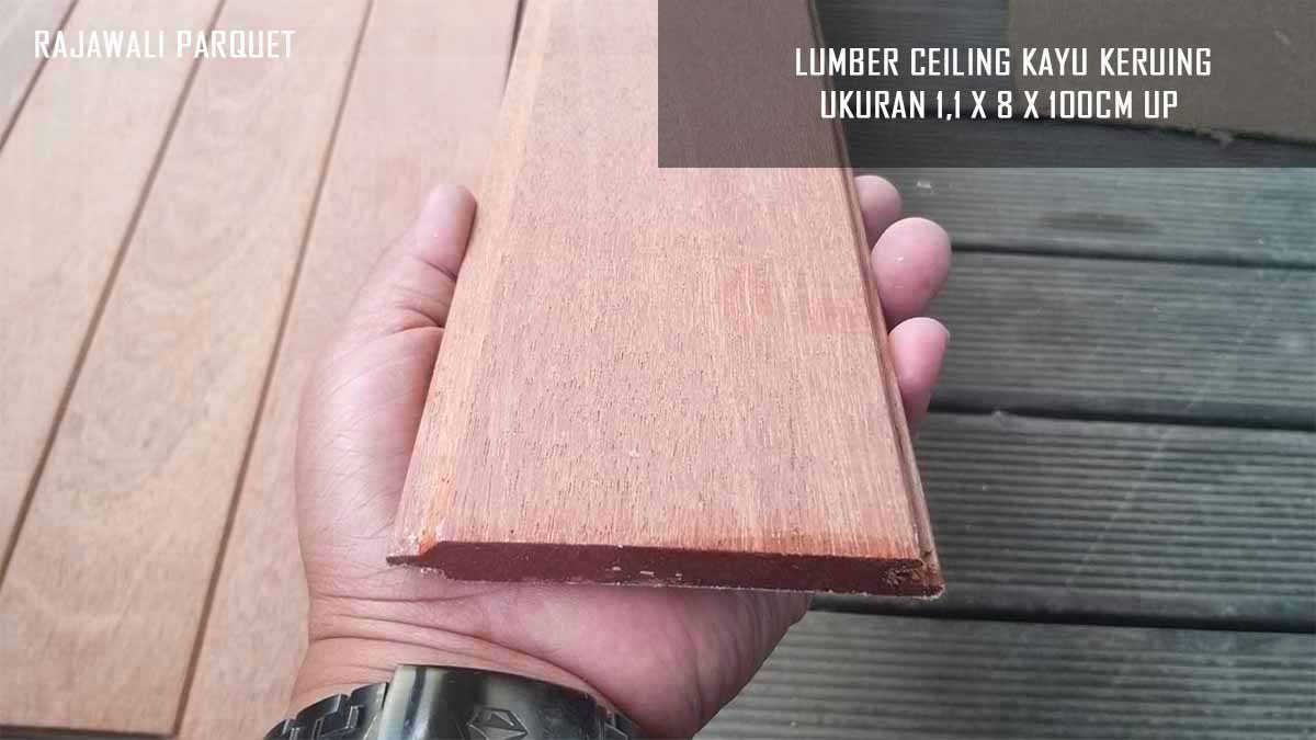Lumber Ceiling Plafon Kayu Keruing Ukuran 1,1x8x100390cm Harga Bali