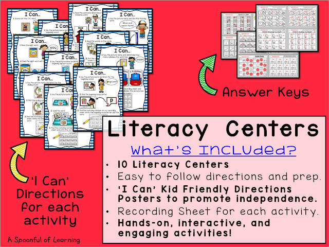 Back to School Centers - 10 Literacy Centers 1