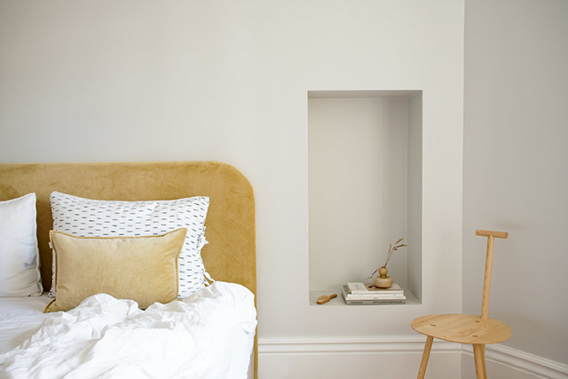 Using niches as nightstands.