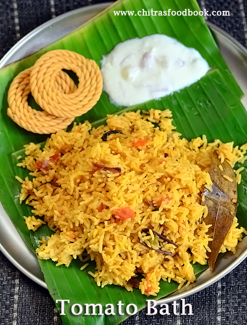 Karnataka Style Tomato Bath Recipe Karnataka Tomato Pulao Chitra's