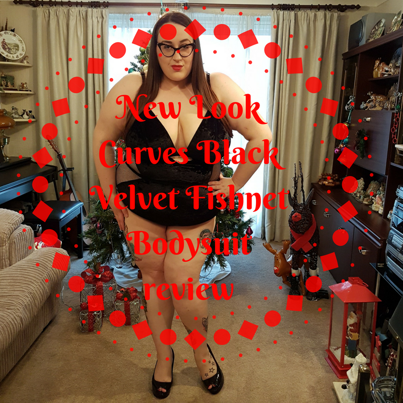 New Look Curves Black Velvet Fishnet Bodysuit review - Does My Blog Make Me  Look Fat?