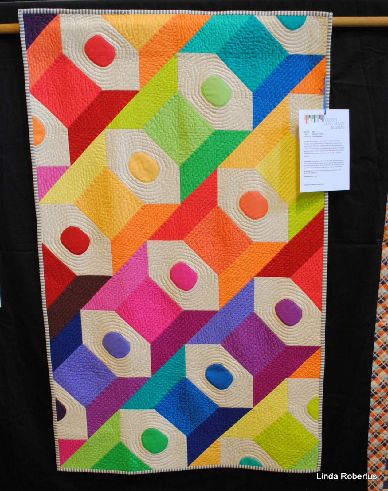 Blue Jacaranda by Linda Robertus Modern Quilt Show Australia 2016, Sydney