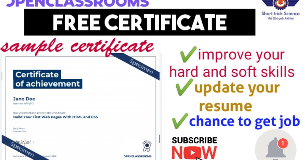 Free online certificate by open learning platform