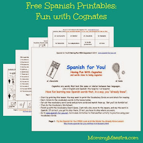 Spanish-English cognates worksheets