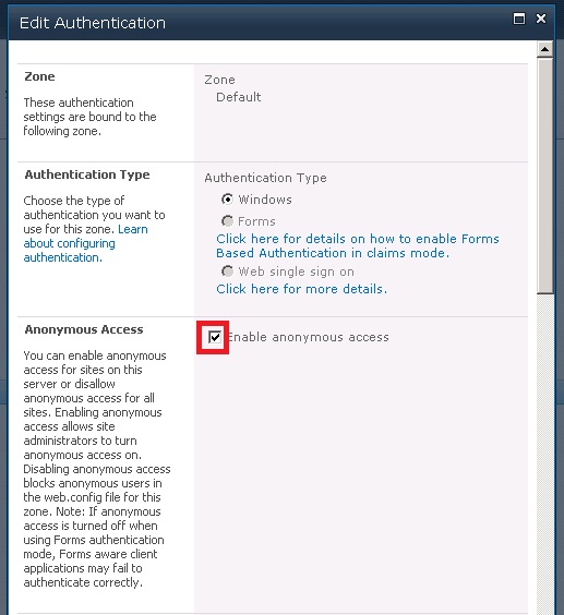 SharePoint PitStop: How to enable Anonymous Access in SharePoint 2010