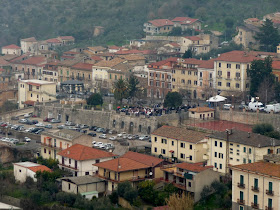 An aerial view of Roccasecca, the town of D'Aquino's  birth in the Frosinone province in Lazio