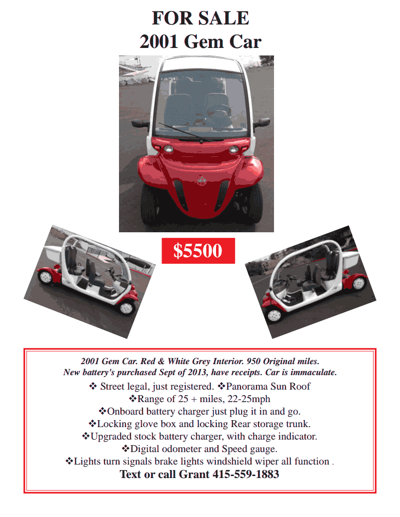 Copper Gazette 2001 Gem Car for Sale