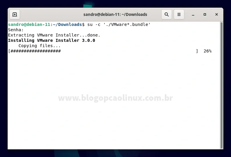 Processo de instalação do VMware Workstation no Debian 11 Bullseye pelo terminal