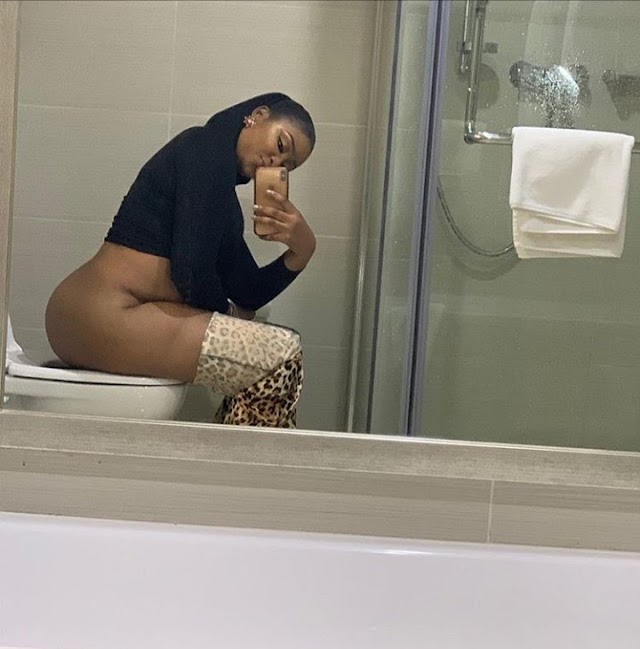 Photo of actress Etinosa sitting on the toilet with her naked bum on display hits the internet