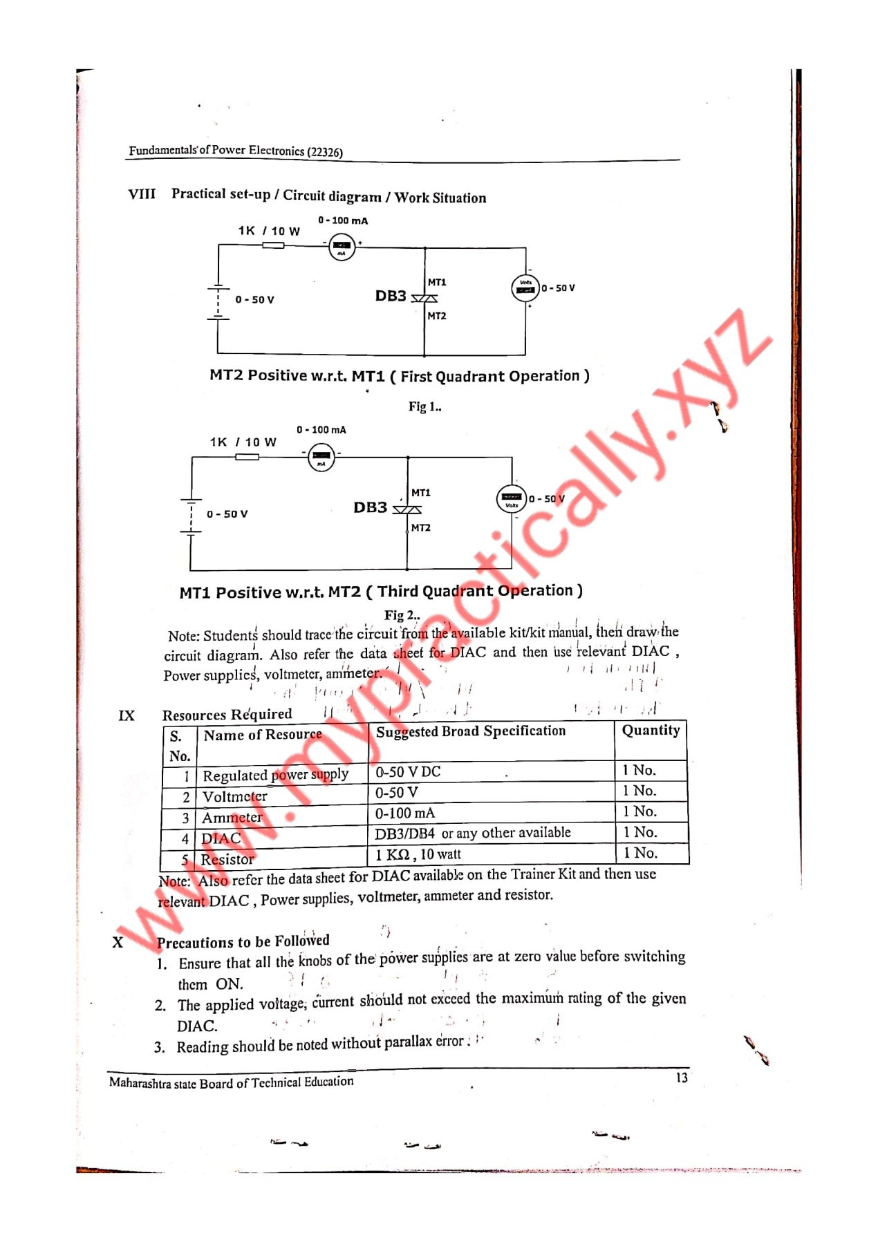 22326 Fundamentals of Power Electronics (FPE) Lab Manual Answers PDF