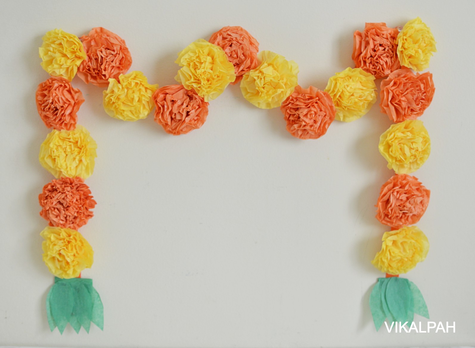 Vikalpah: DIY marigold flowers garland using tissue paper
