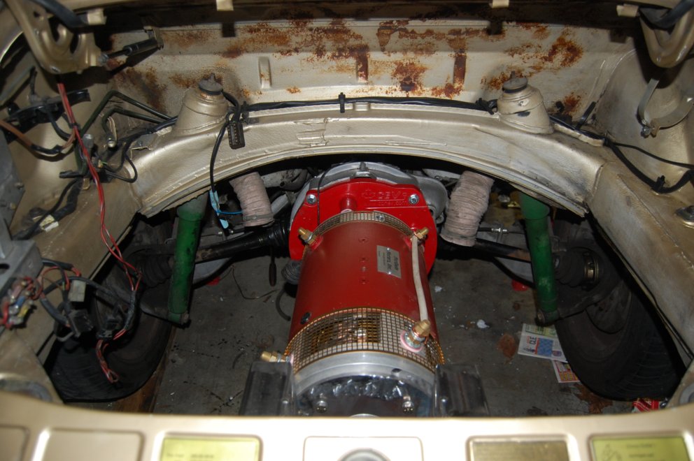 Electric Porsche Mounting the Electric Motor in the Car