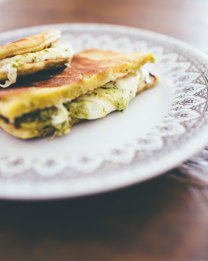Pesto Asiago Flatbread Panini