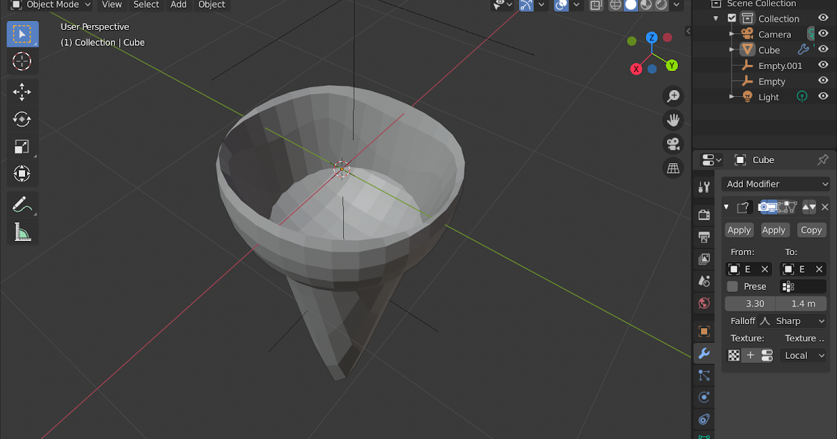 Blender 2.8 Tutorial Warp Modifier beginner tutorials 2020
