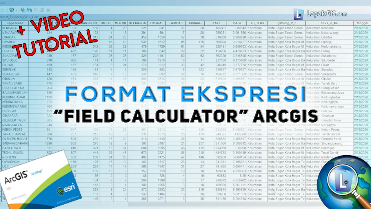 Format Ekspresi Field Calculator pada ArcGIS