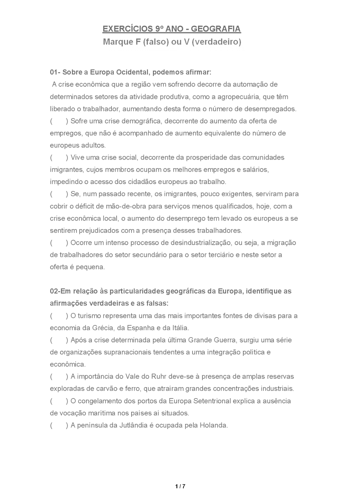 Atividades Sobre O Continente Europeu 9 Ano Com Gabarito - ASKBRAIN