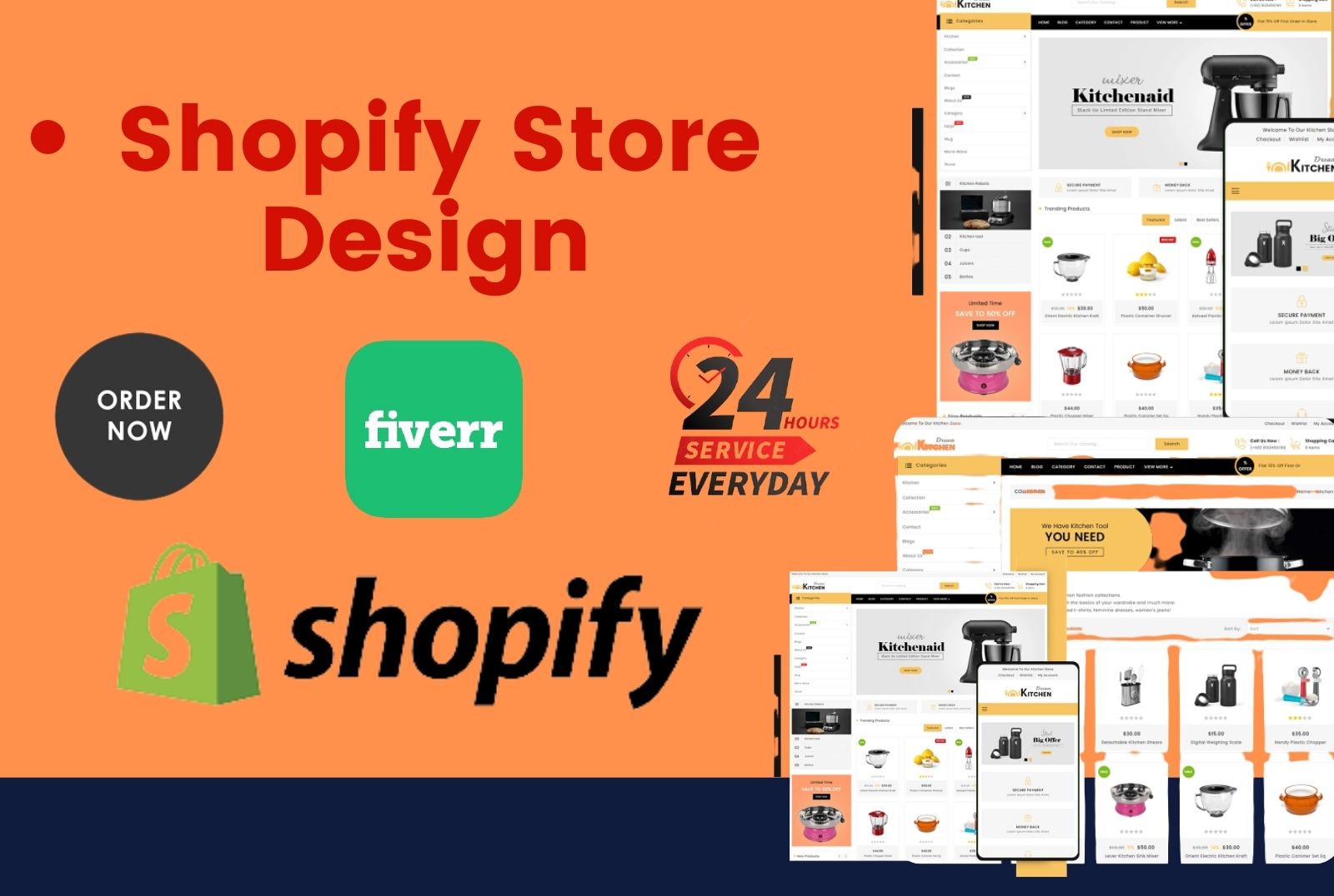 I will compose a shopify store design or one product store by shopify ...