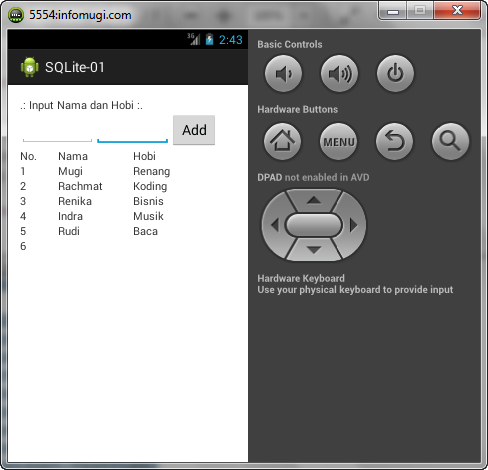 Membuat Database Sqlite Di Android Contoh Aplikasi Infomugi