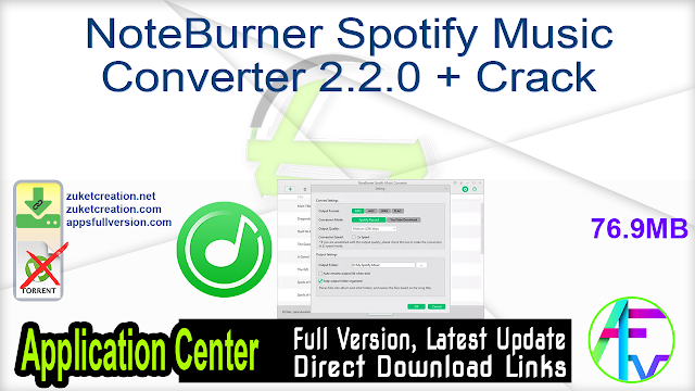 NoteBurner Spotify Music Converter 2.2.0 + Crack