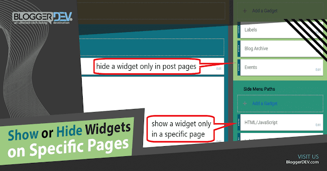 Show or Hide Widgets or Sections In Blogger