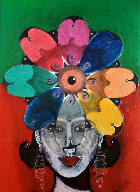 The girl with the flower hat 2020 by Renata Solimini
