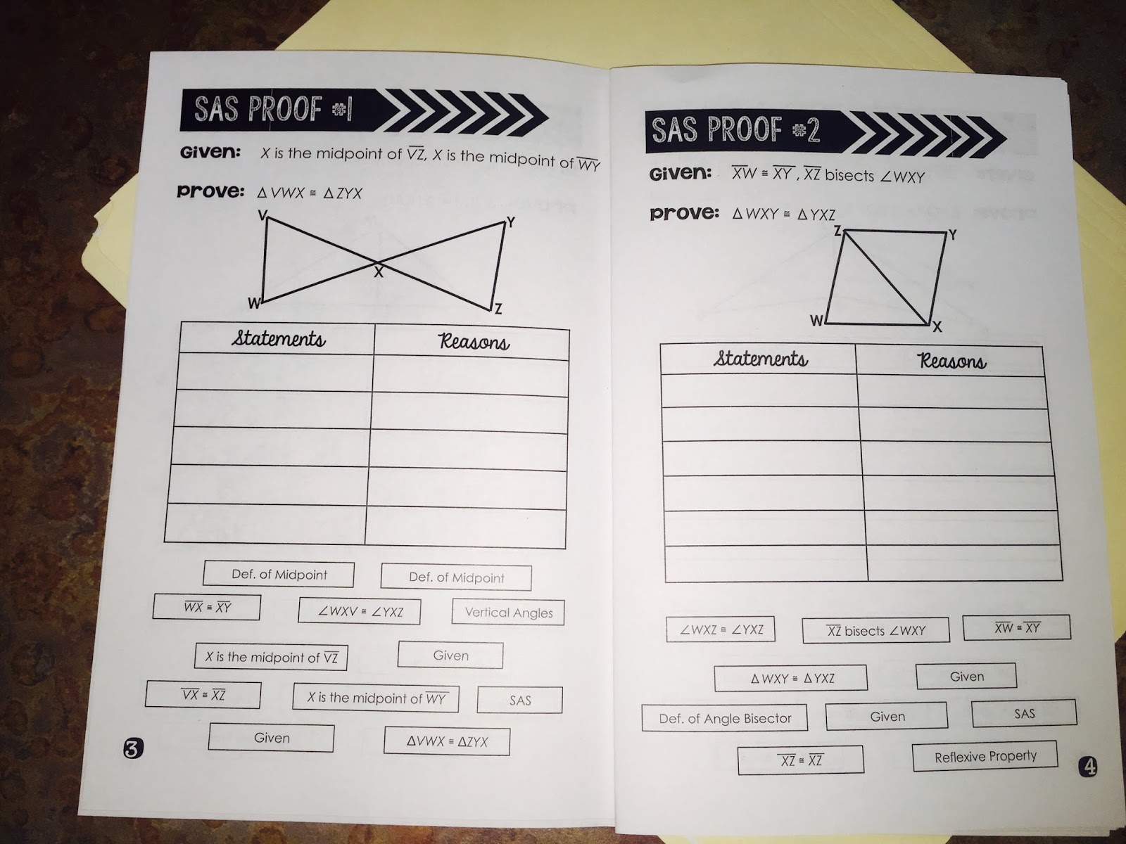 Triangle Congruence Proofs Book Mrs. Newell's Math