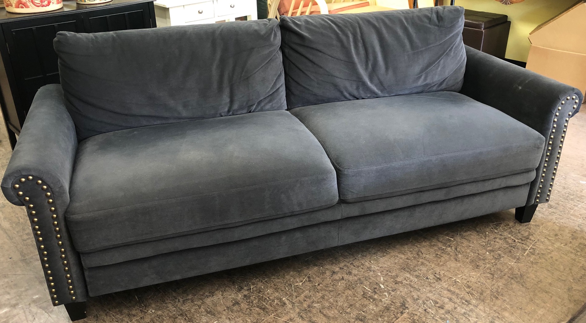 UHURU FURNITURE & COLLECTIBLES SOLD 99977 Grey Microfiber Sofa with