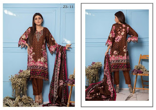 Original lawn Pakistani Suits | Z.S textile Rang reza lawn vol 3