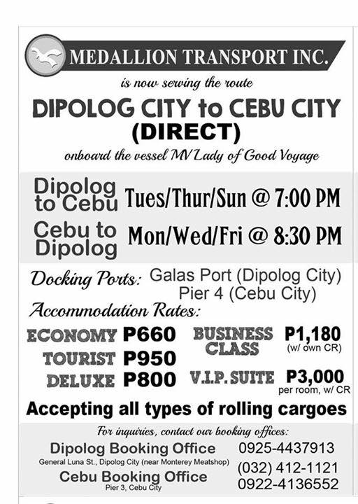 travel schedule from cebu to dipolog