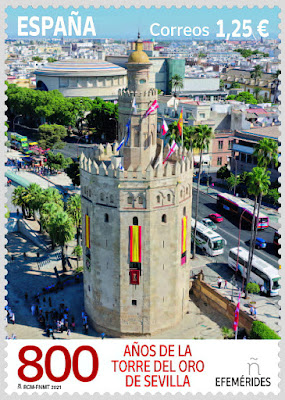 Filatelia - VIII Centenario Torre del Oro de Sevilla - 2021.06.02 - Sello