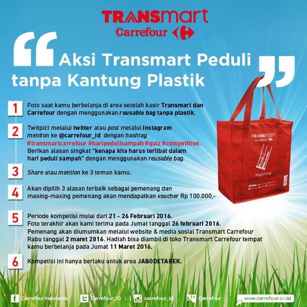 Kontes Hari Peduli Sampah Berhadiah Voucher Carrefour 300K Kontes Hari Peduli Sampah Berhadiah Voucher Carrefour 300K